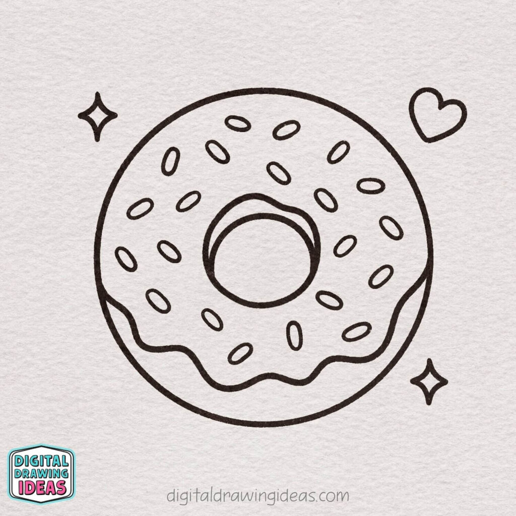 how to draw a donut step by step - easy donut drawing tutorial