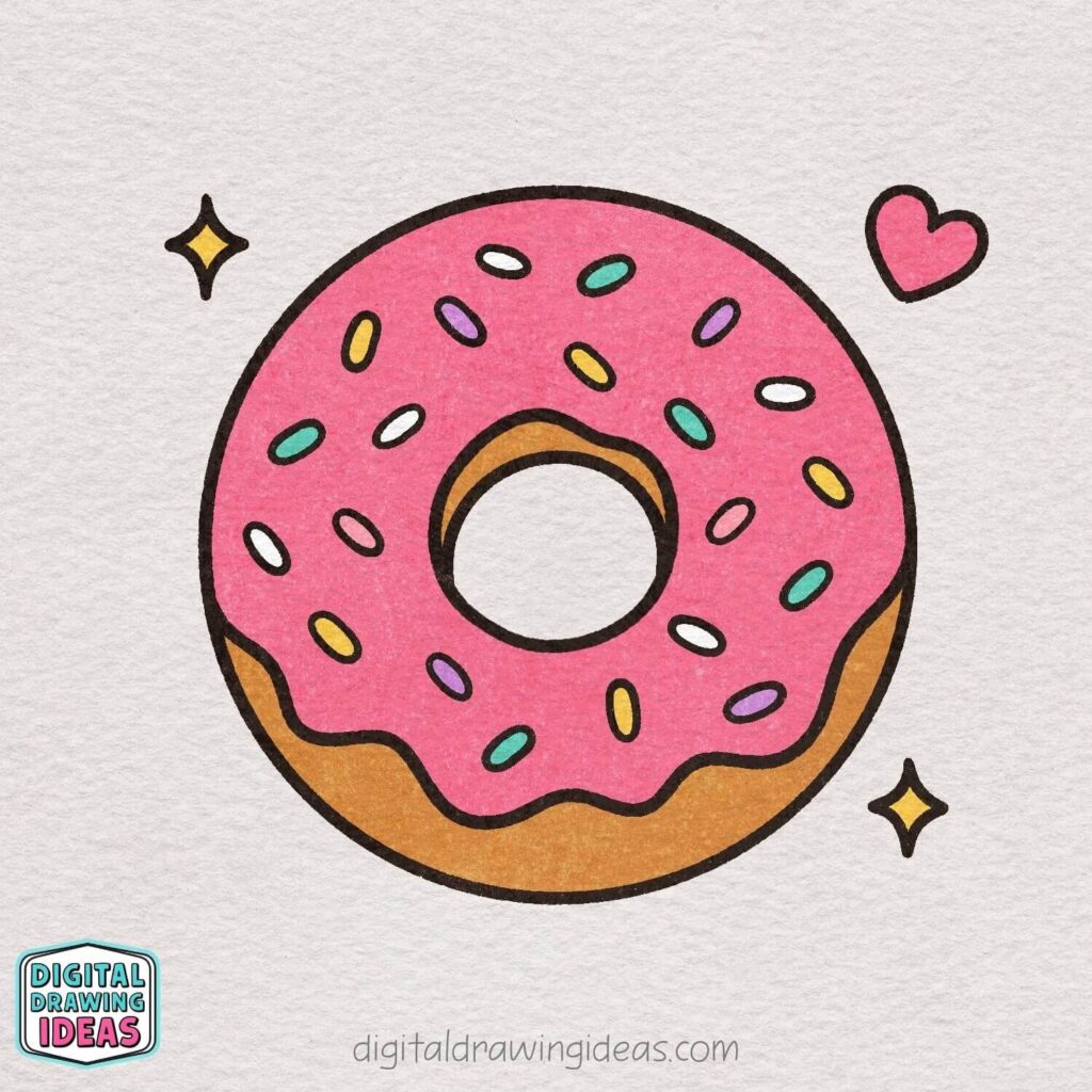 how to draw a donut step by step - easy donut drawing tutorial