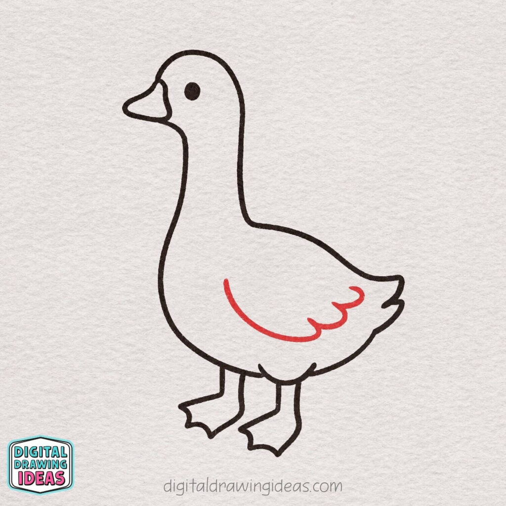 how to draw a goose step by step - cute goose drawing tutorial