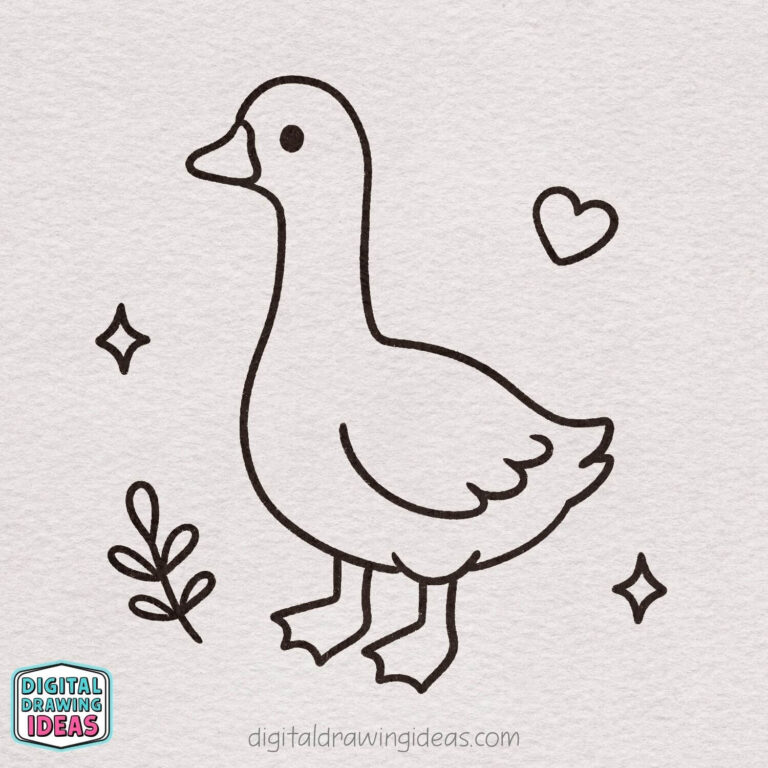 How to Draw a Goose - Digital Drawing Ideas