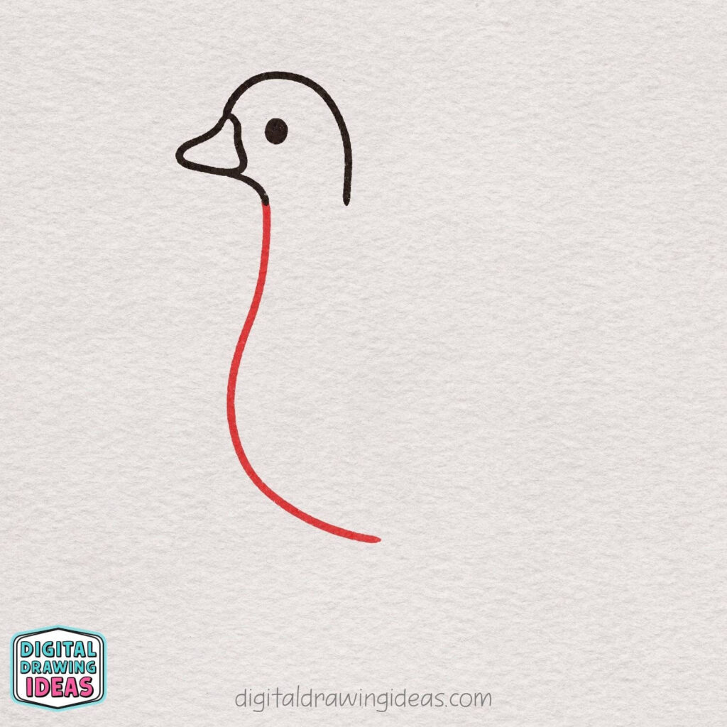 how to draw a goose step by step - cute goose drawing tutorial