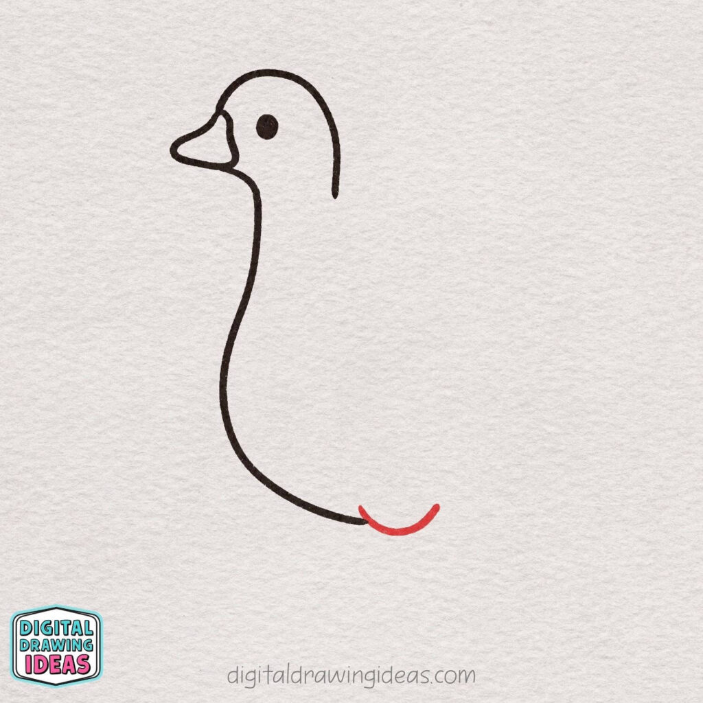 how to draw a goose step by step - cute goose drawing tutorial