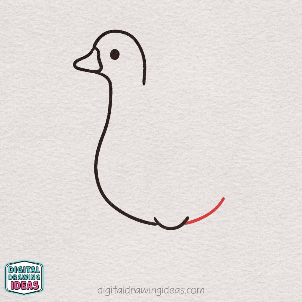 how to draw a goose step by step - cute goose drawing tutorial