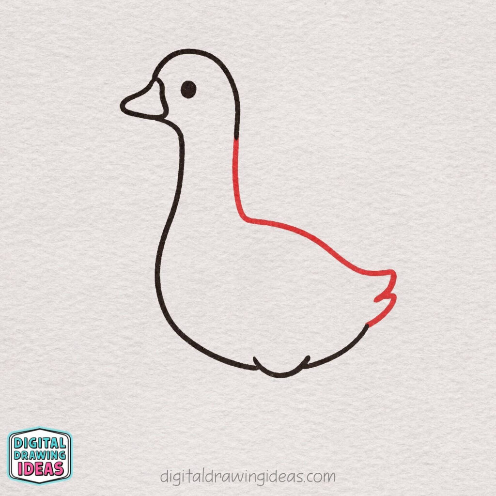 how to draw a goose step by step - cute goose drawing tutorial