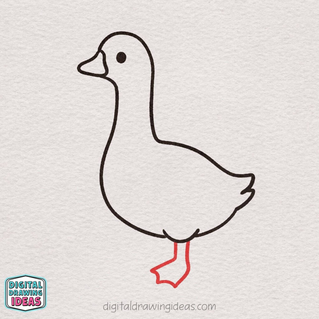 how to draw a goose step by step - cute goose drawing tutorial