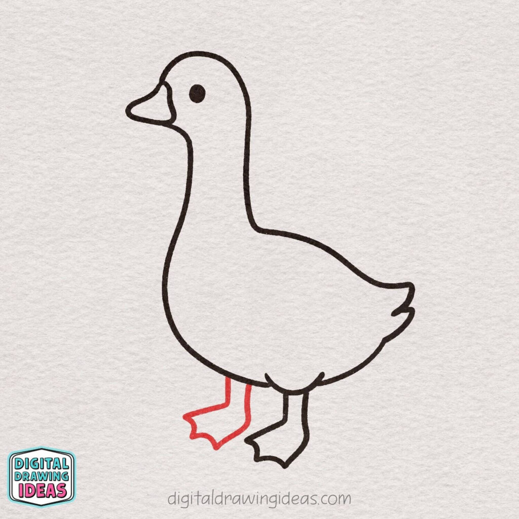 how to draw a goose step by step - cute goose drawing tutorial