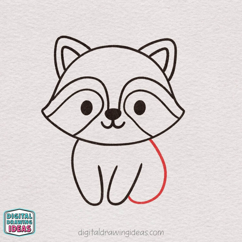 how to draw a raccoon step by step - cute raccoon drawing tutorial
