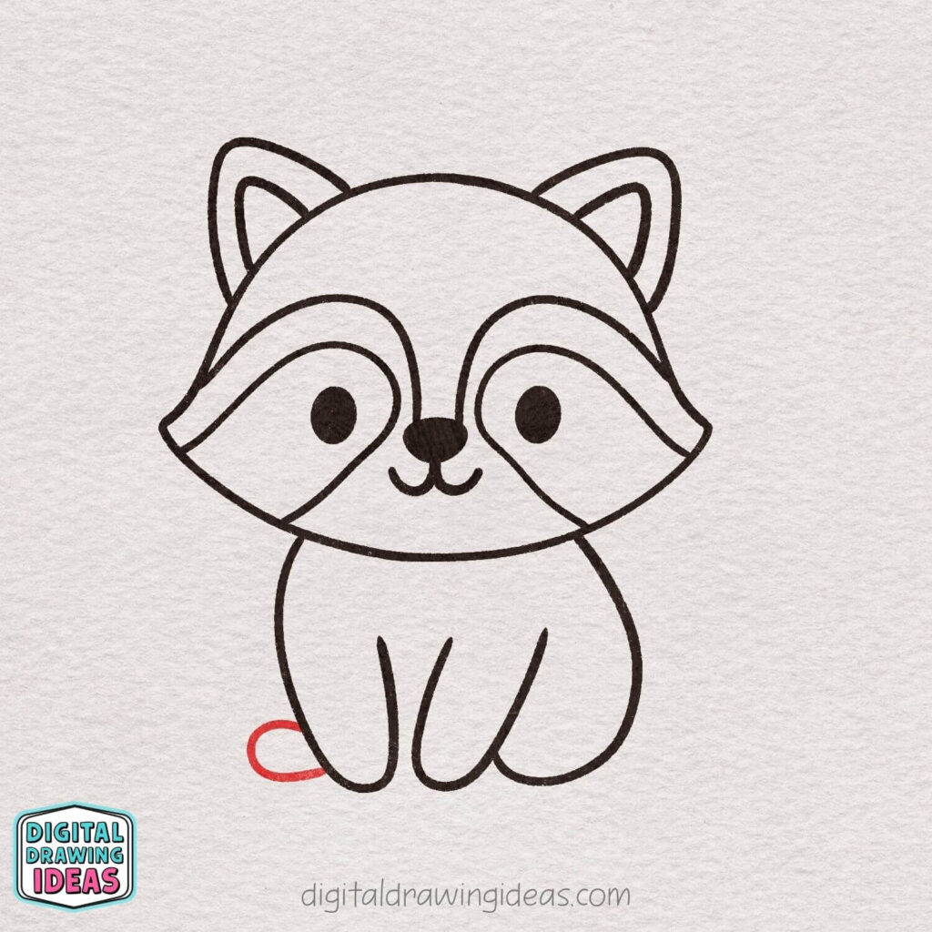 how to draw a raccoon step by step - cute raccoon drawing tutorial
