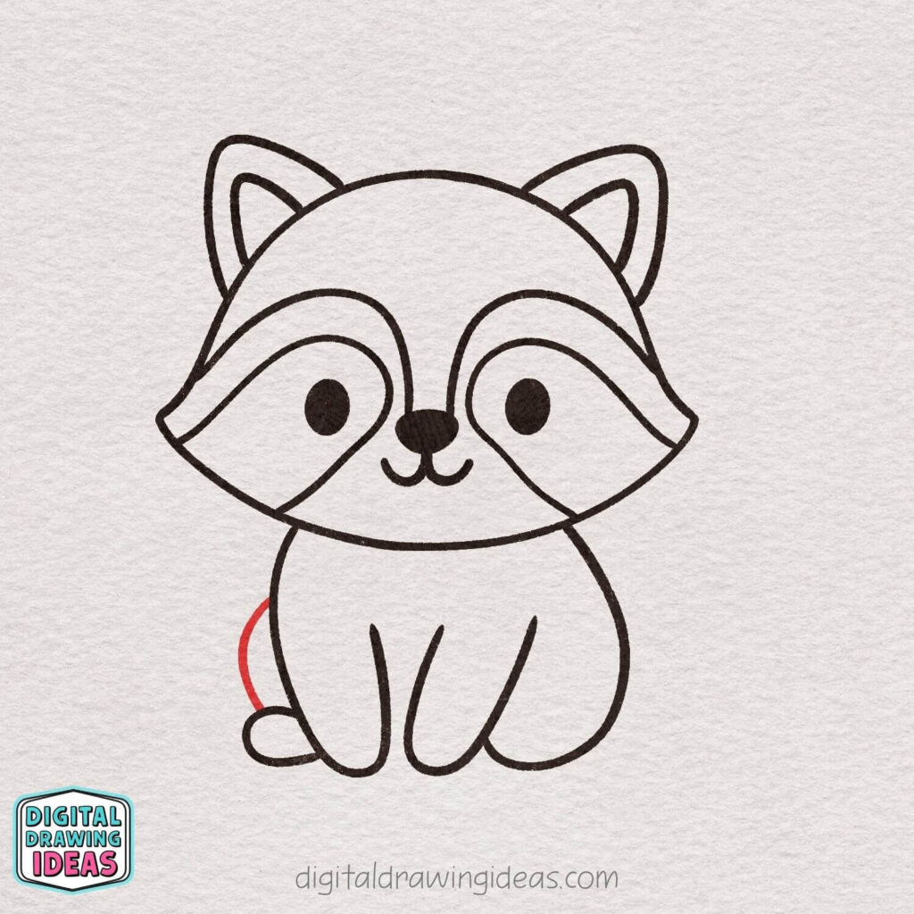 how to draw a raccoon step by step - cute raccoon drawing tutorial