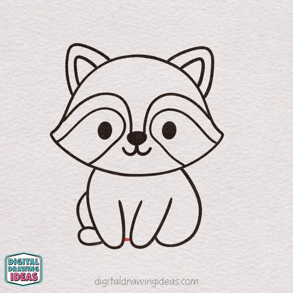 how to draw a raccoon step by step - cute raccoon drawing tutorial
