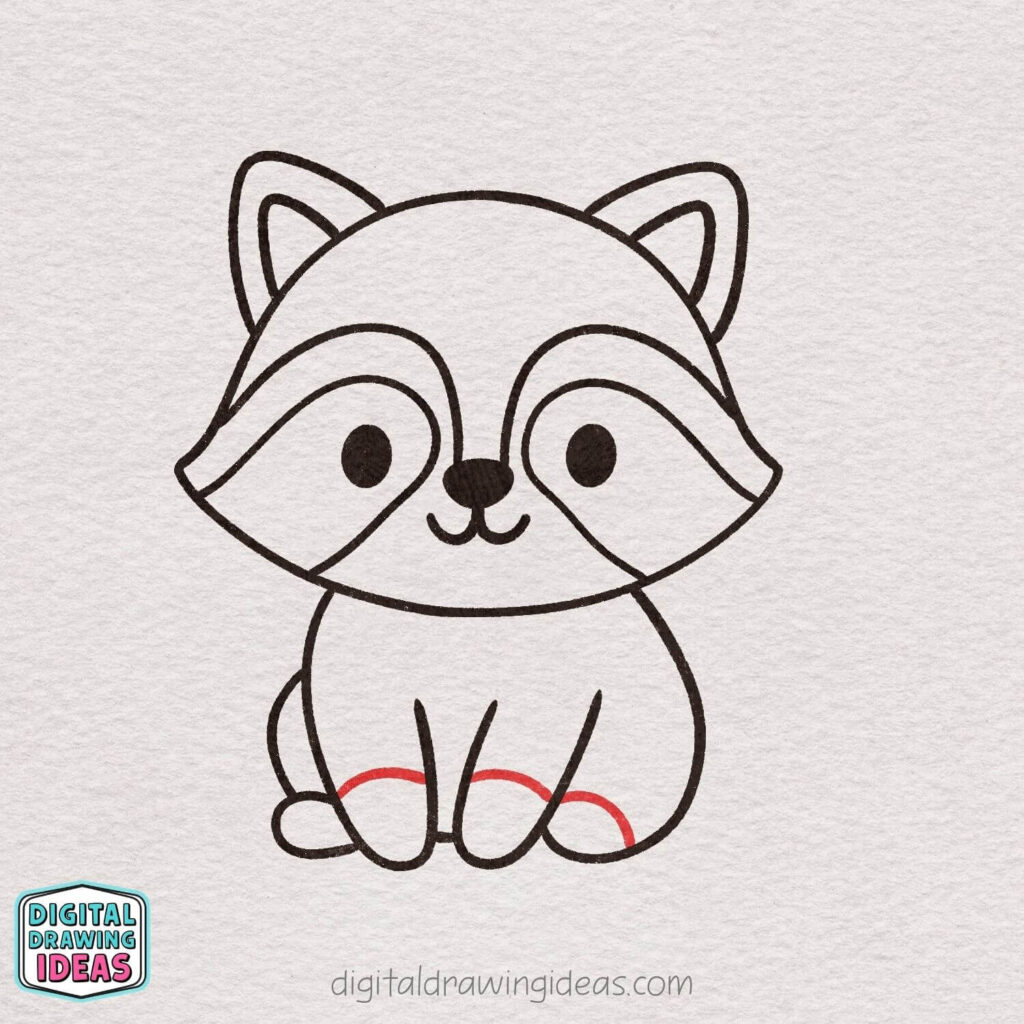 how to draw a raccoon step by step - cute raccoon drawing tutorial