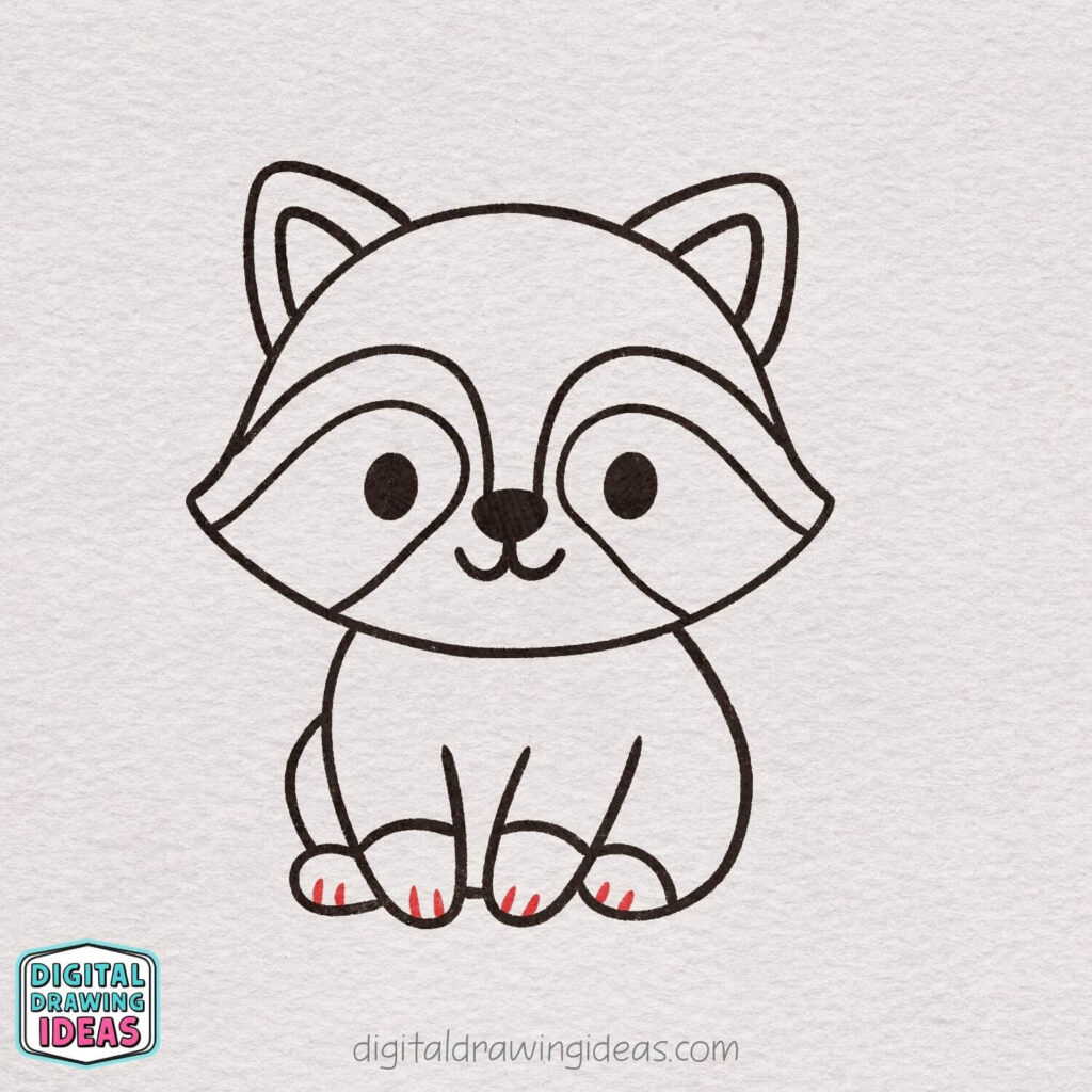 how to draw a raccoon step by step - cute raccoon drawing tutorial