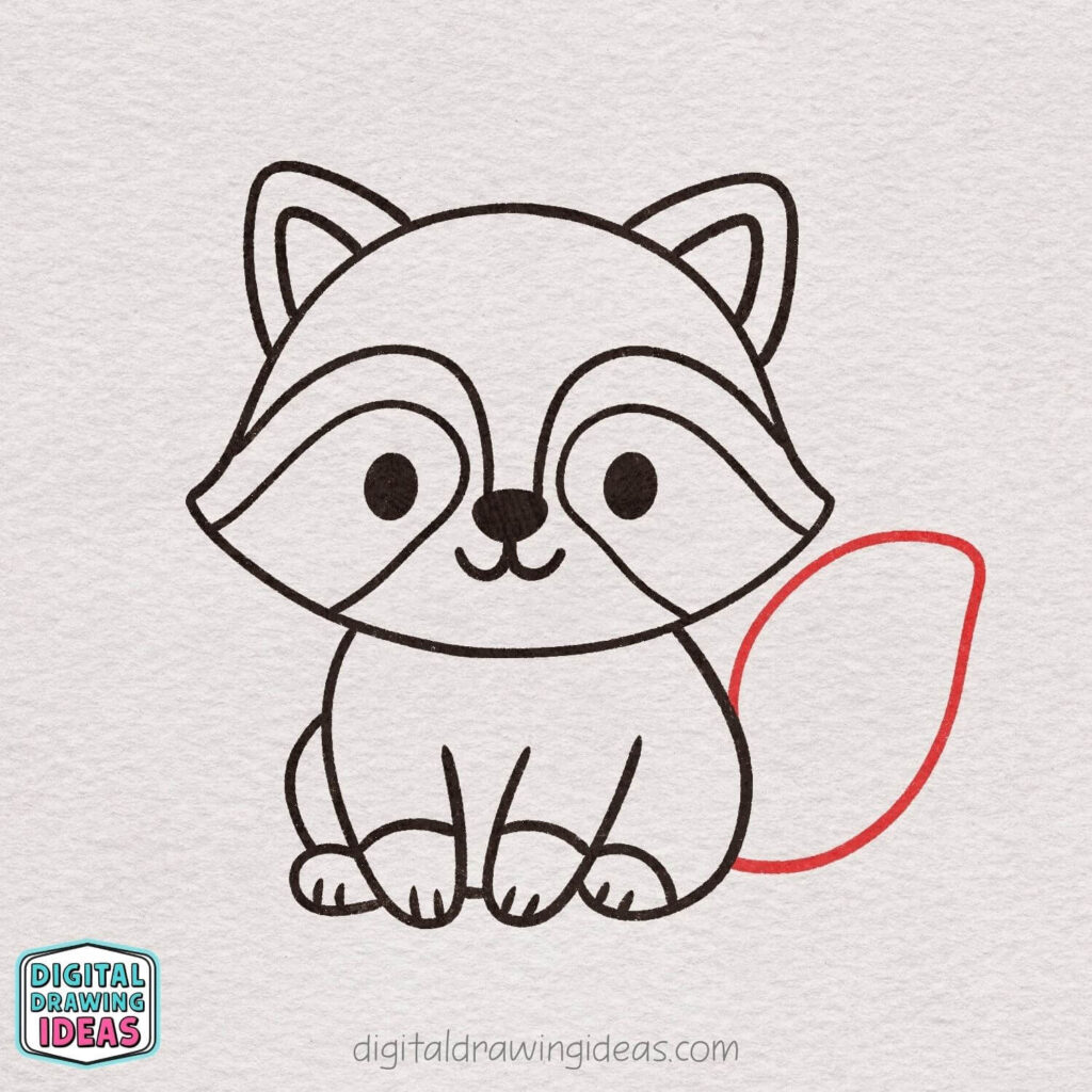 how to draw a raccoon step by step - cute raccoon drawing tutorial