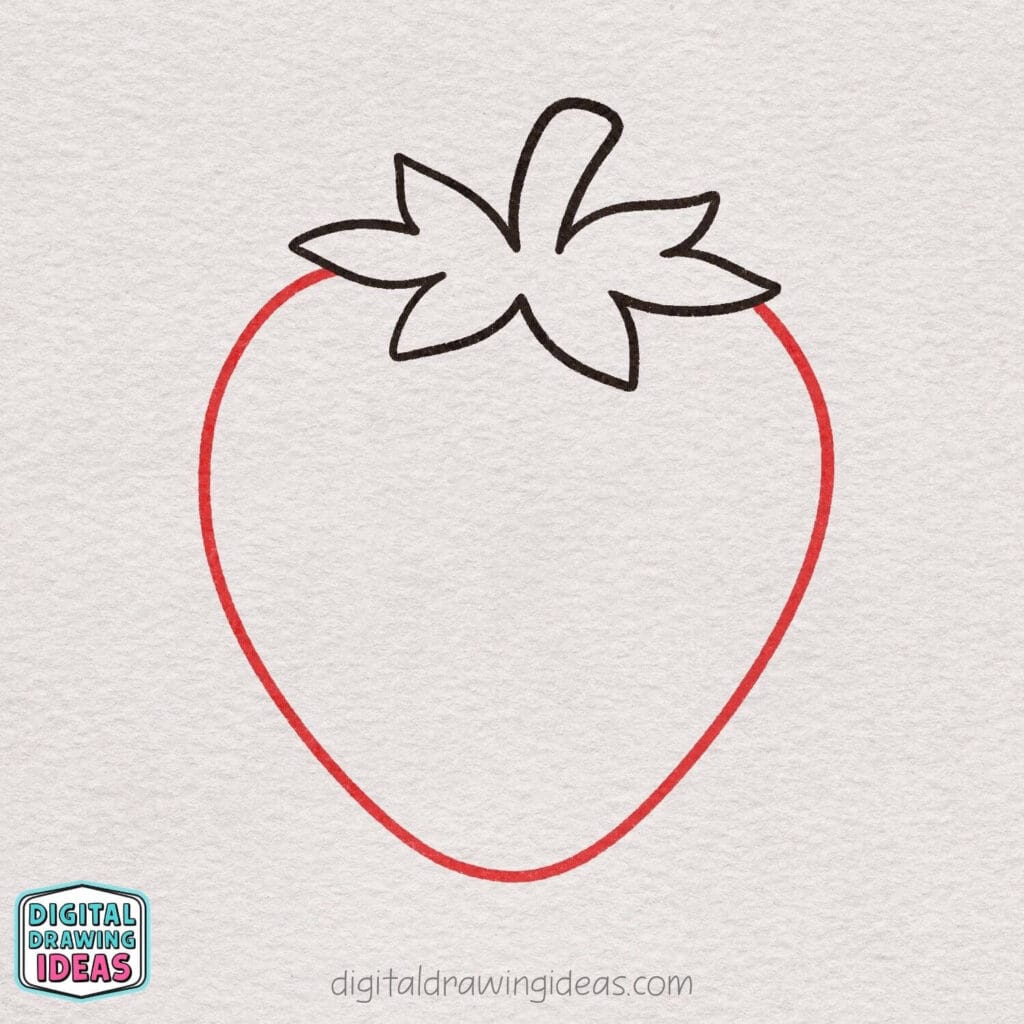 how to draw a strawberry step by step - cute strawberry drawing tutorial