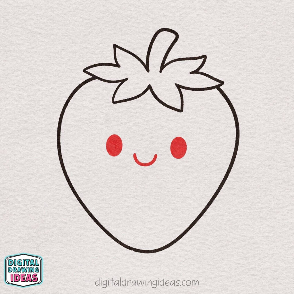 how to draw a strawberry step by step - cute strawberry drawing tutorial