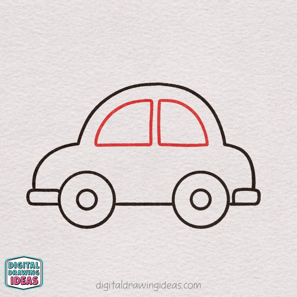 how to draw a car step by step - cute car drawing tutorial
