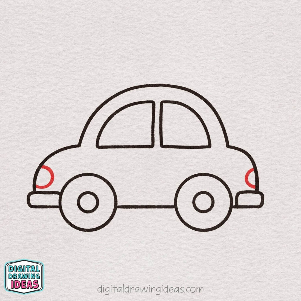 how to draw a car step by step - cute car drawing tutorial