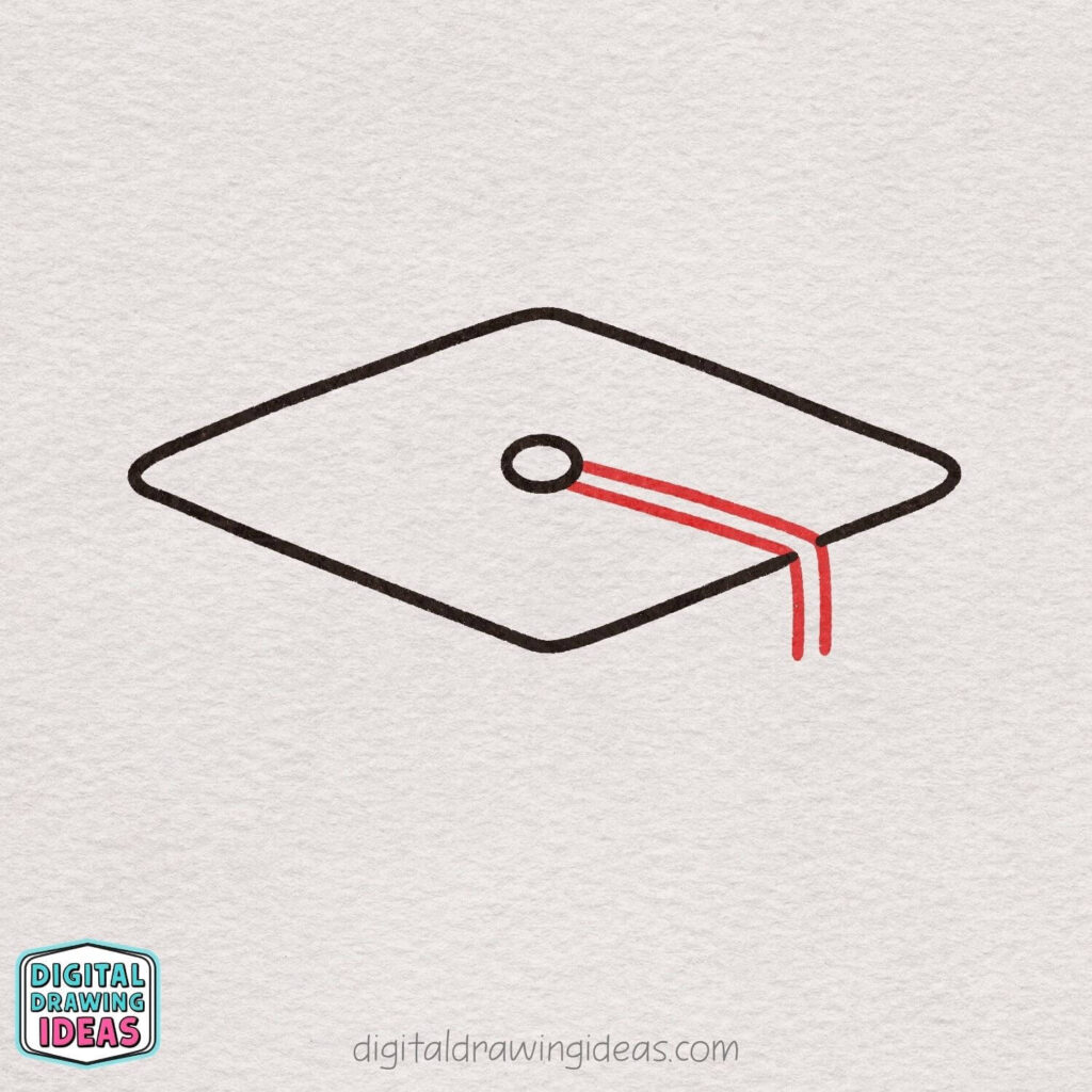 how to draw a graduation cap step by step - cute graduation cap drawing tutorial