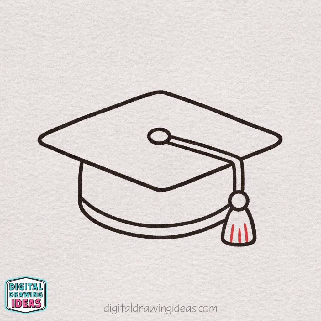 how to draw a graduation cap step by step - cute graduation cap drawing tutorial