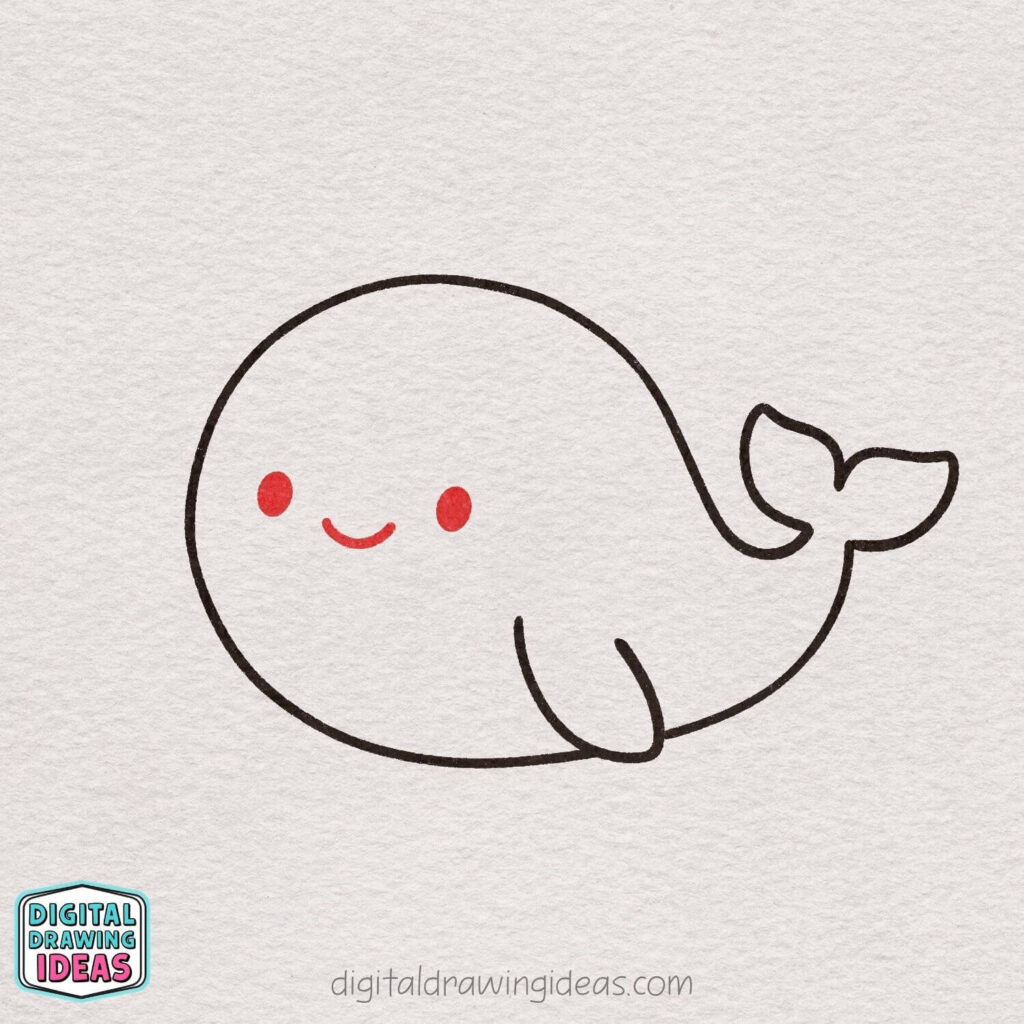 how to draw a whale - cute whale drawing