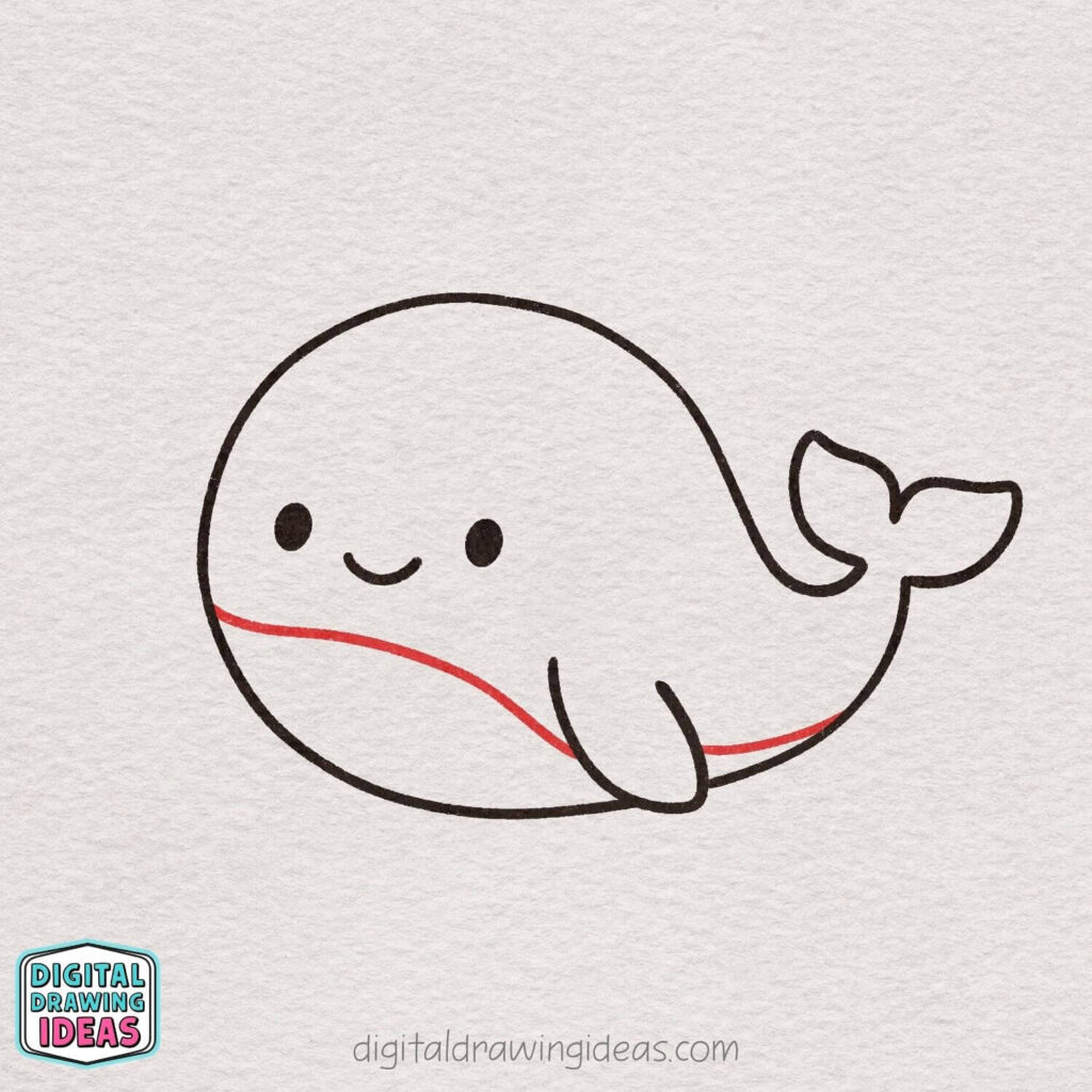 how to draw a whale - cute whale drawing