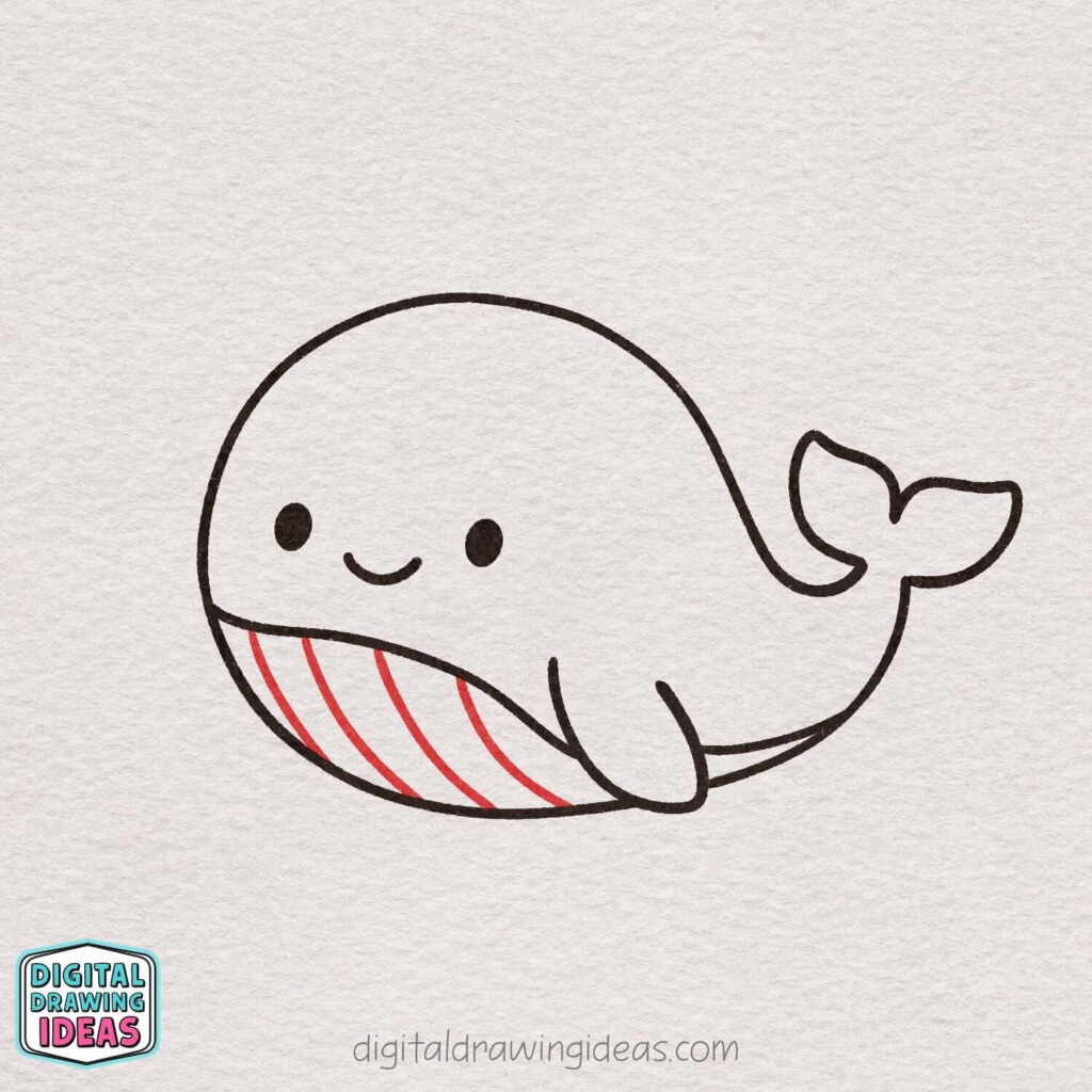 how to draw a whale - cute whale drawing