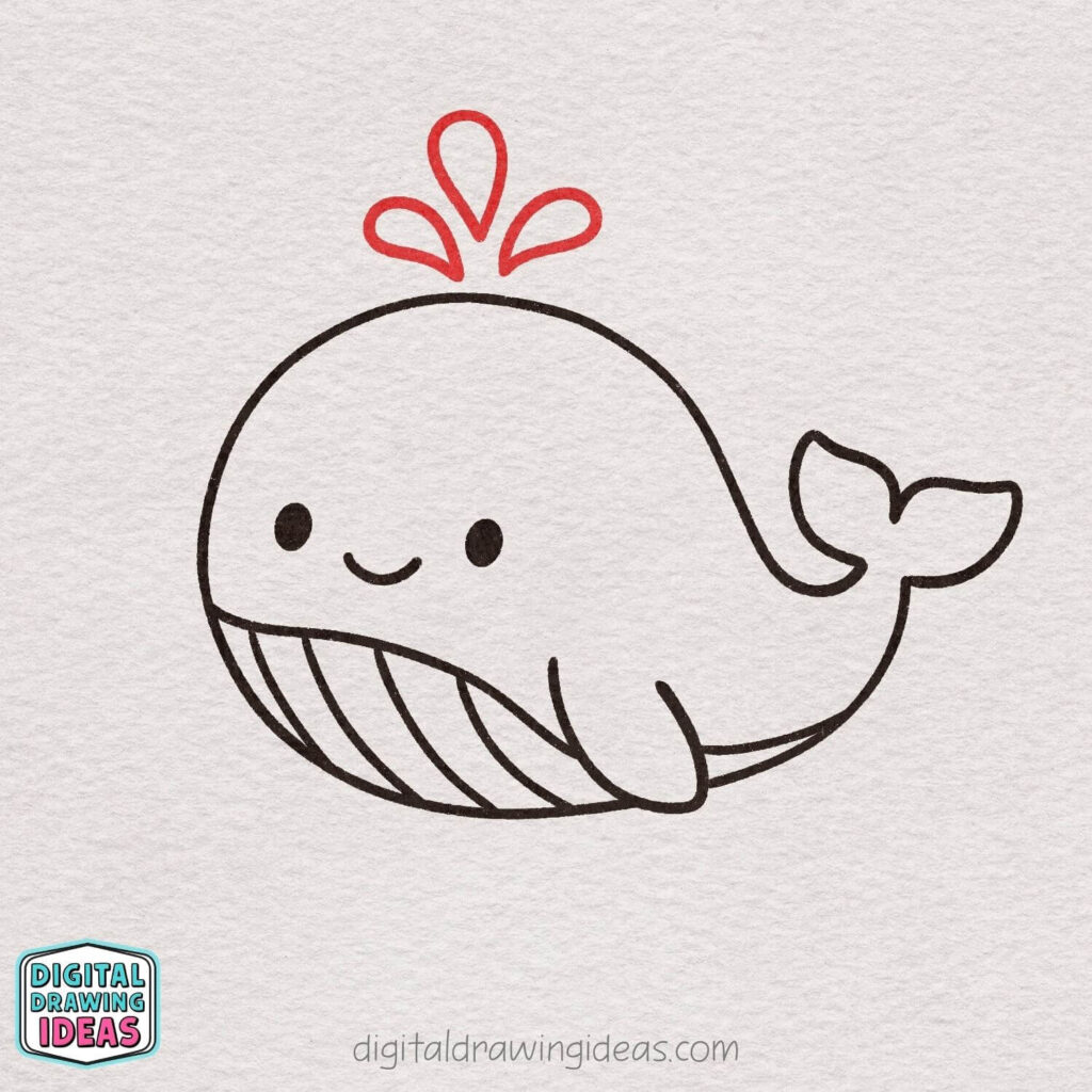 how to draw a whale - cute whale drawing