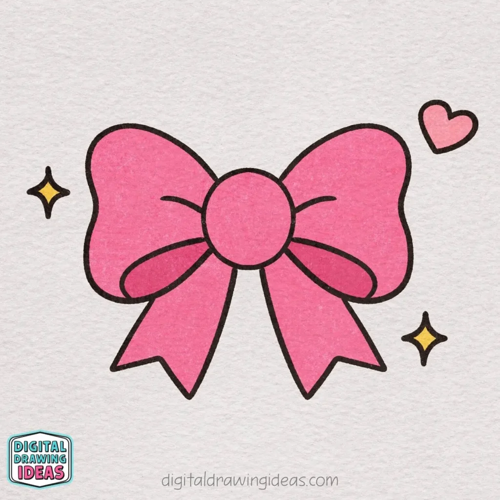 how to draw a bow - easy bow drawing tutorial
