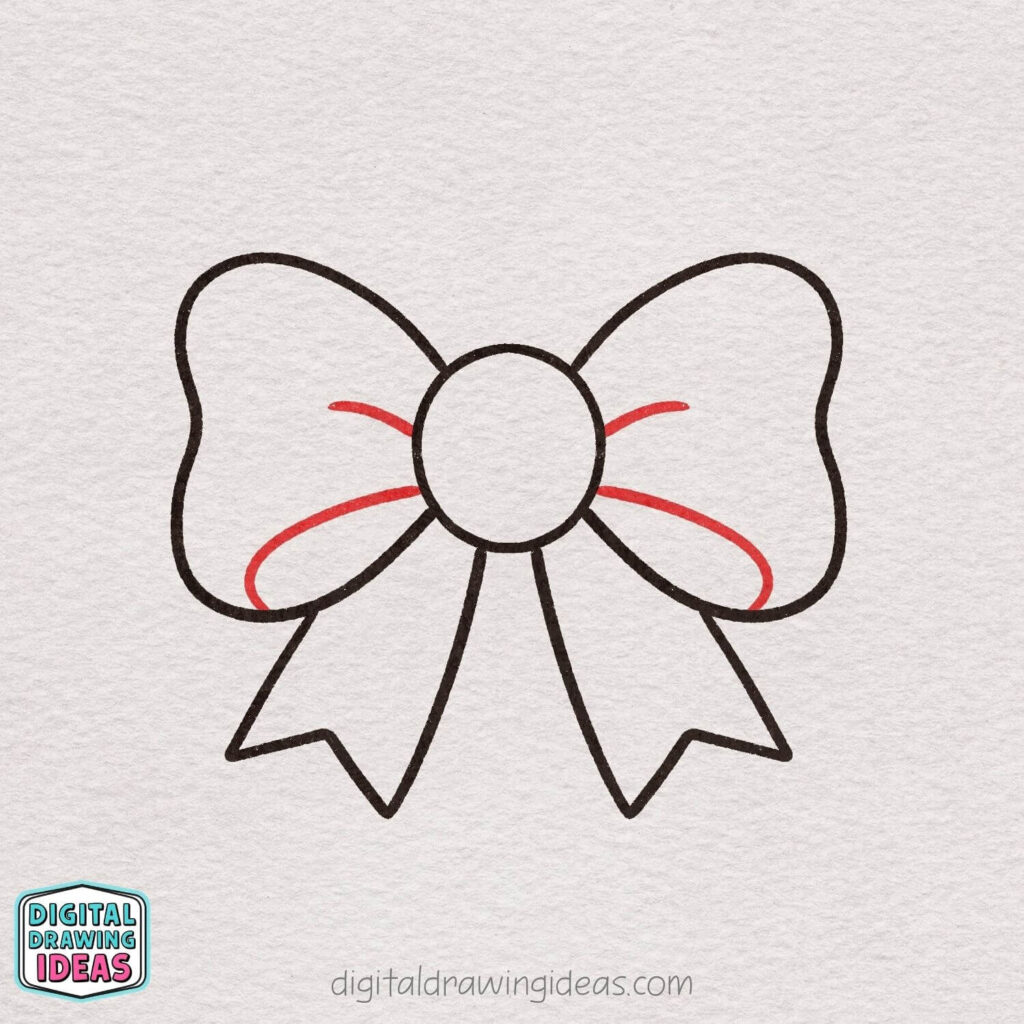 how to draw a bow - easy bow drawing tutorial