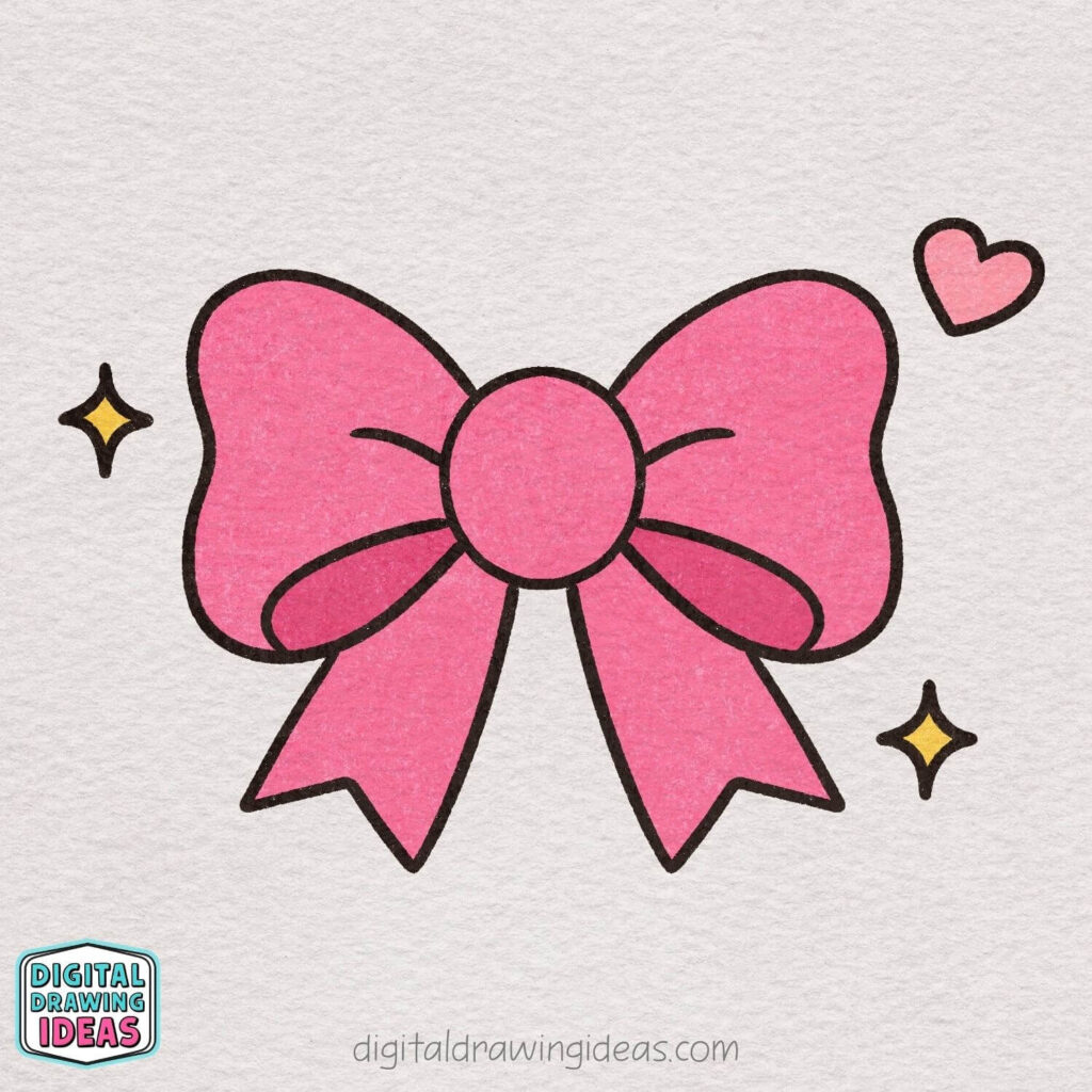 how to draw a bow - easy bow drawing tutorial