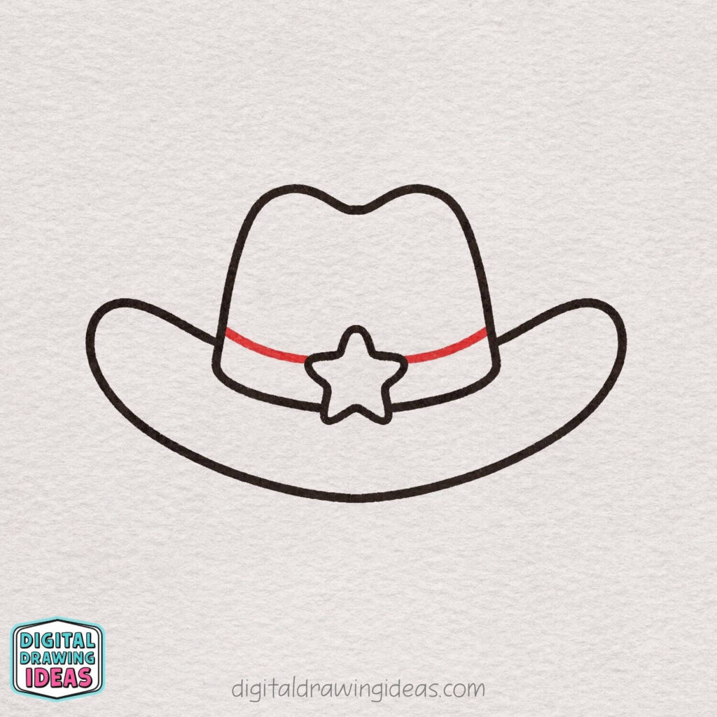 how to draw a cowboy hat - easy cowboy hat drawing tutorial