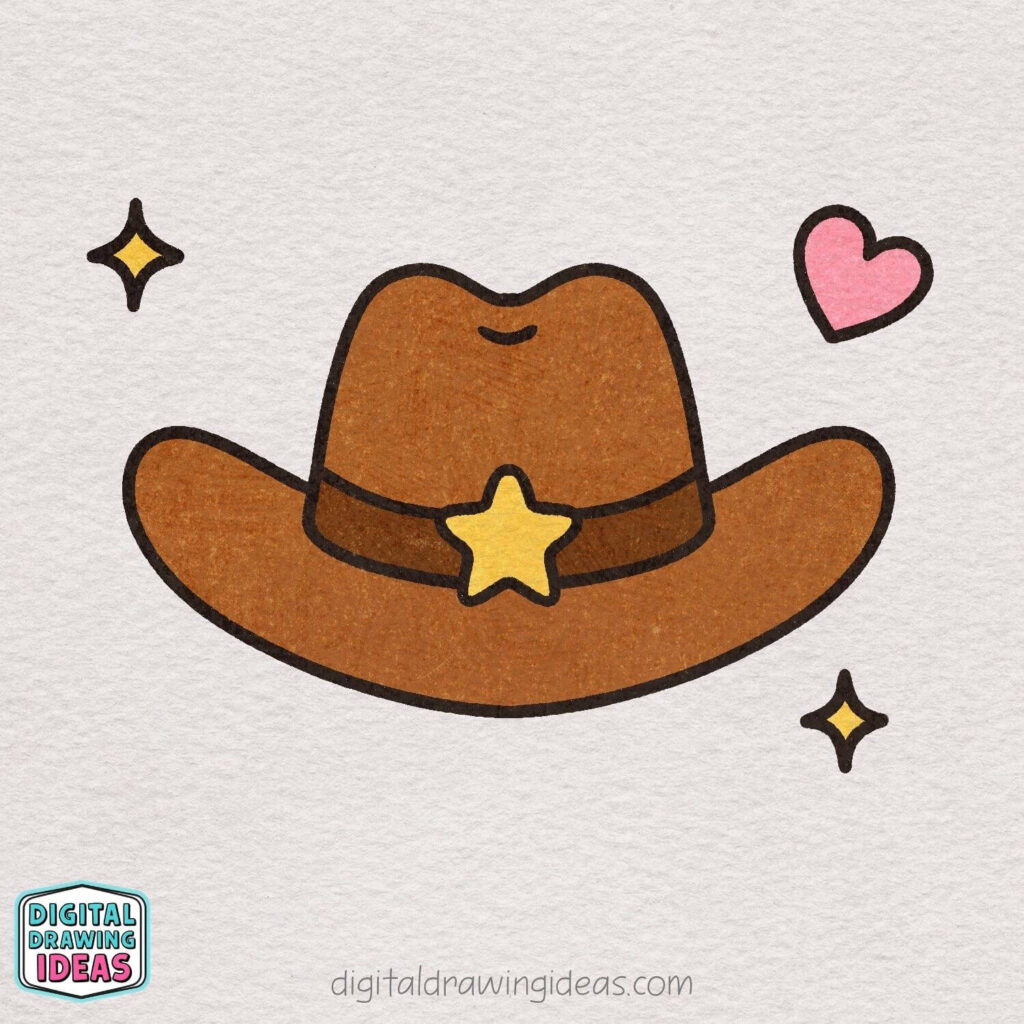 how to draw a cowboy hat - easy cowboy hat drawing tutorial