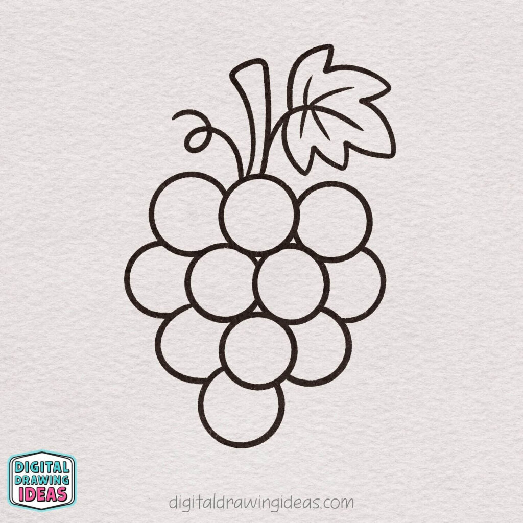 how to draw a grape - easy grape drawing tutorial