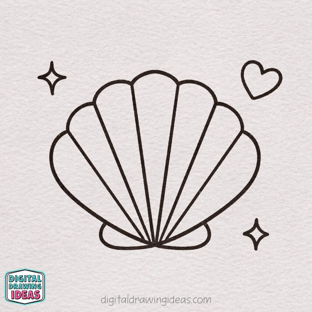 how to draw a shell - easy shell drawing tutorial