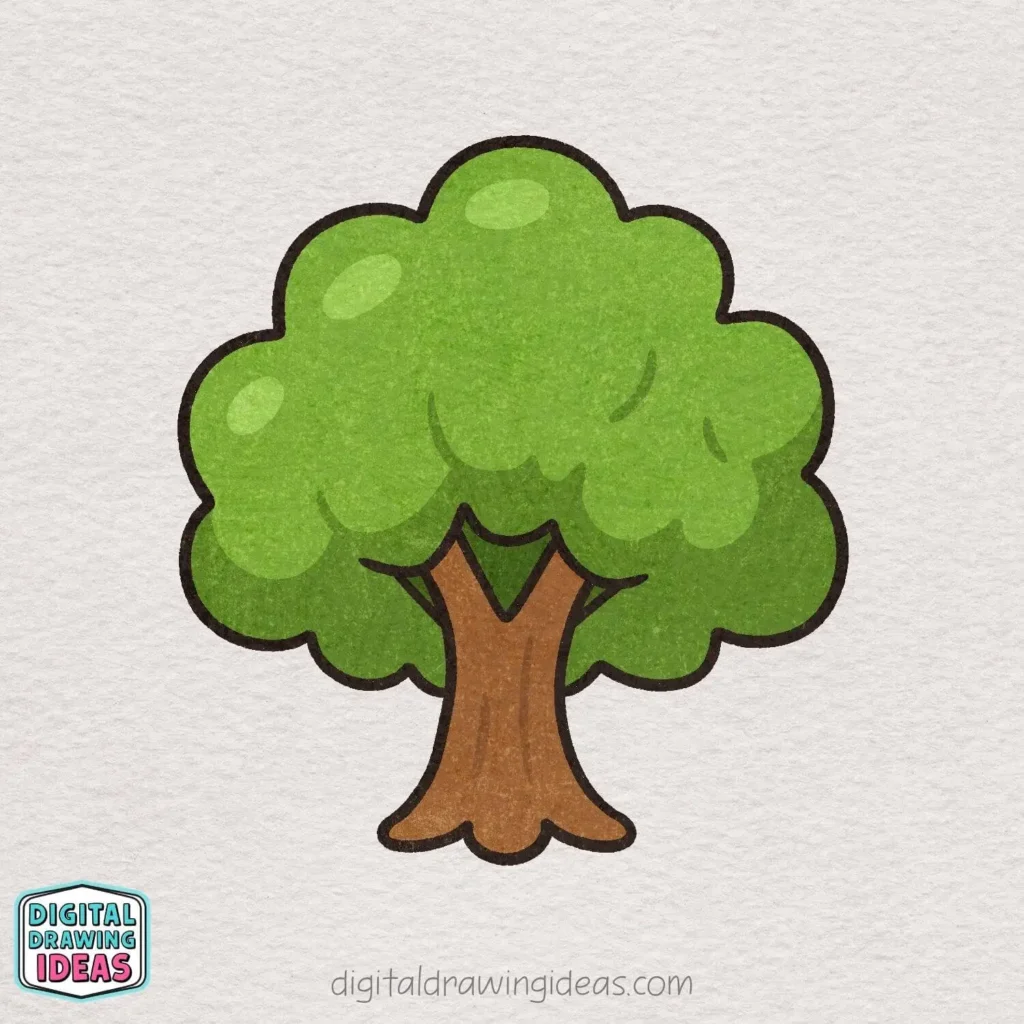 How to draw a tree - easy tree drawing tutorial