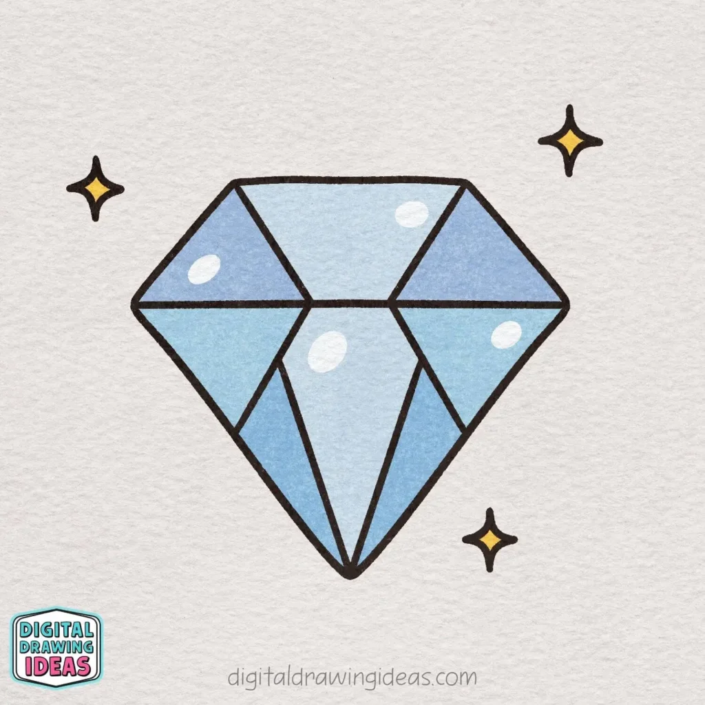 how to draw a diamond - easy diamond drawing