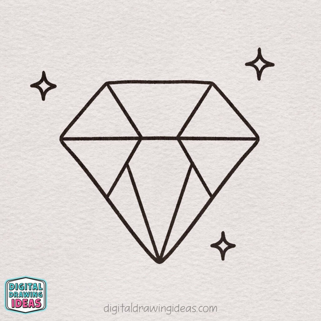 how to draw a diamond - easy diamond drawing