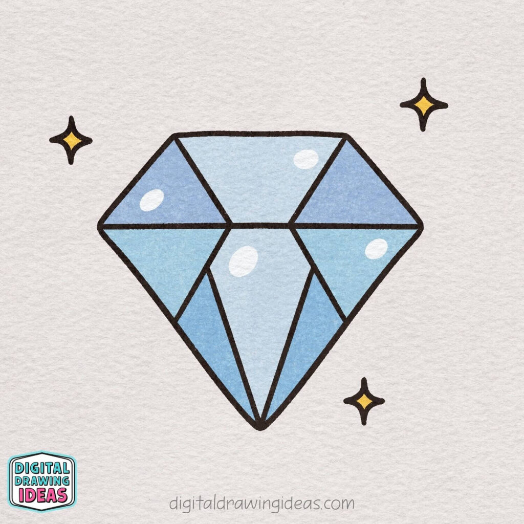 how to draw a diamond - easy diamond drawing