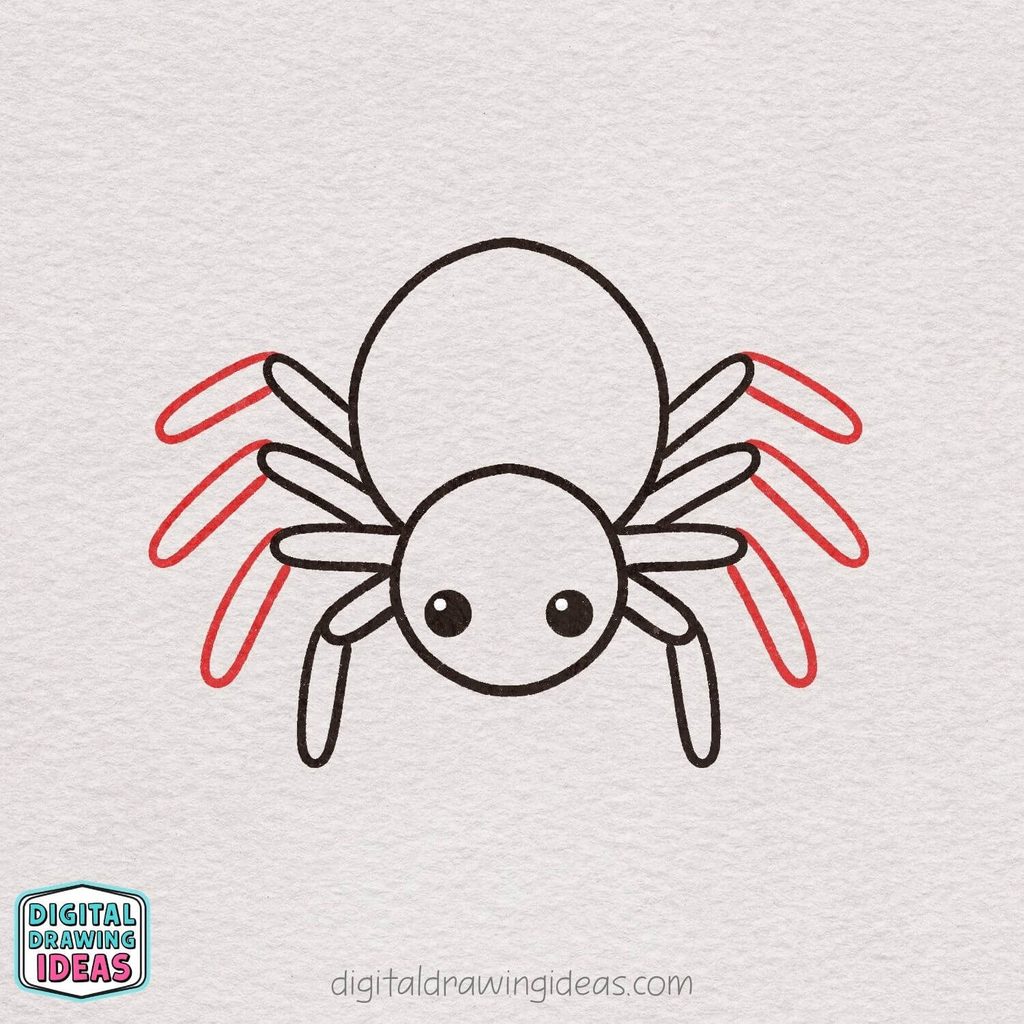 how to draw a spider step by step - easy spider drawing tutorial