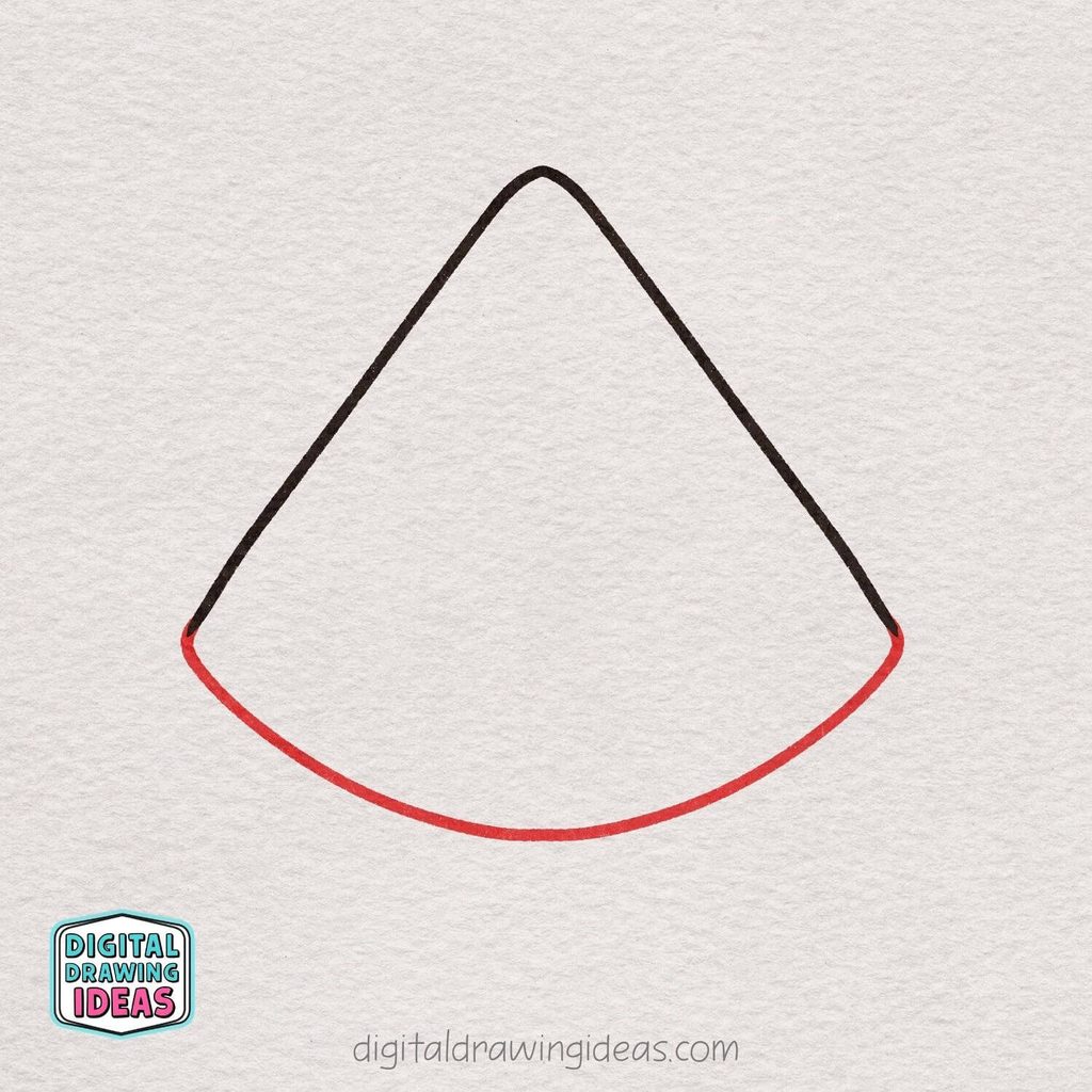 how to draw a watermelon slice step by step - cute watermelon drawing