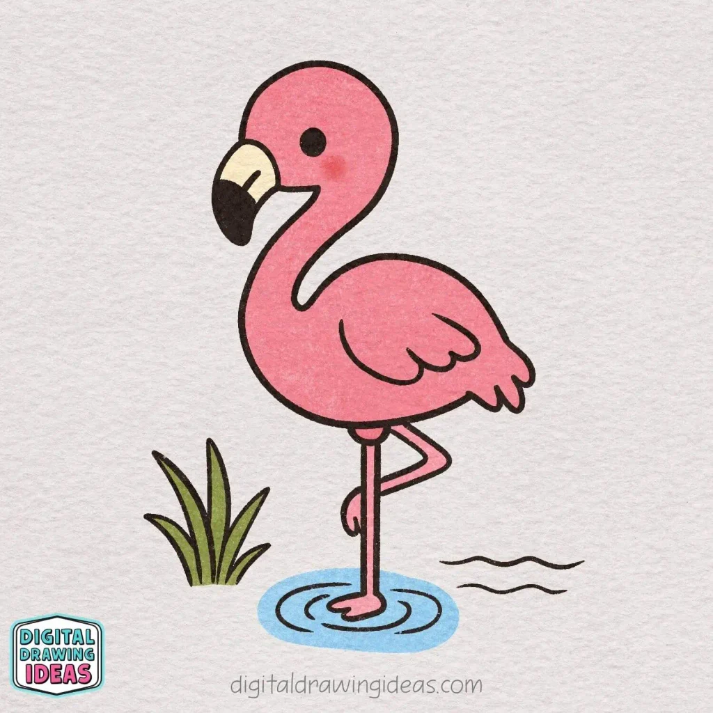 how to draw a flamingo step by step - easy flamingo drawing