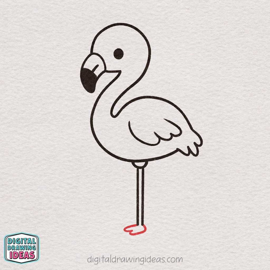 how to draw a flamingo step by step - easy flamingo drawing