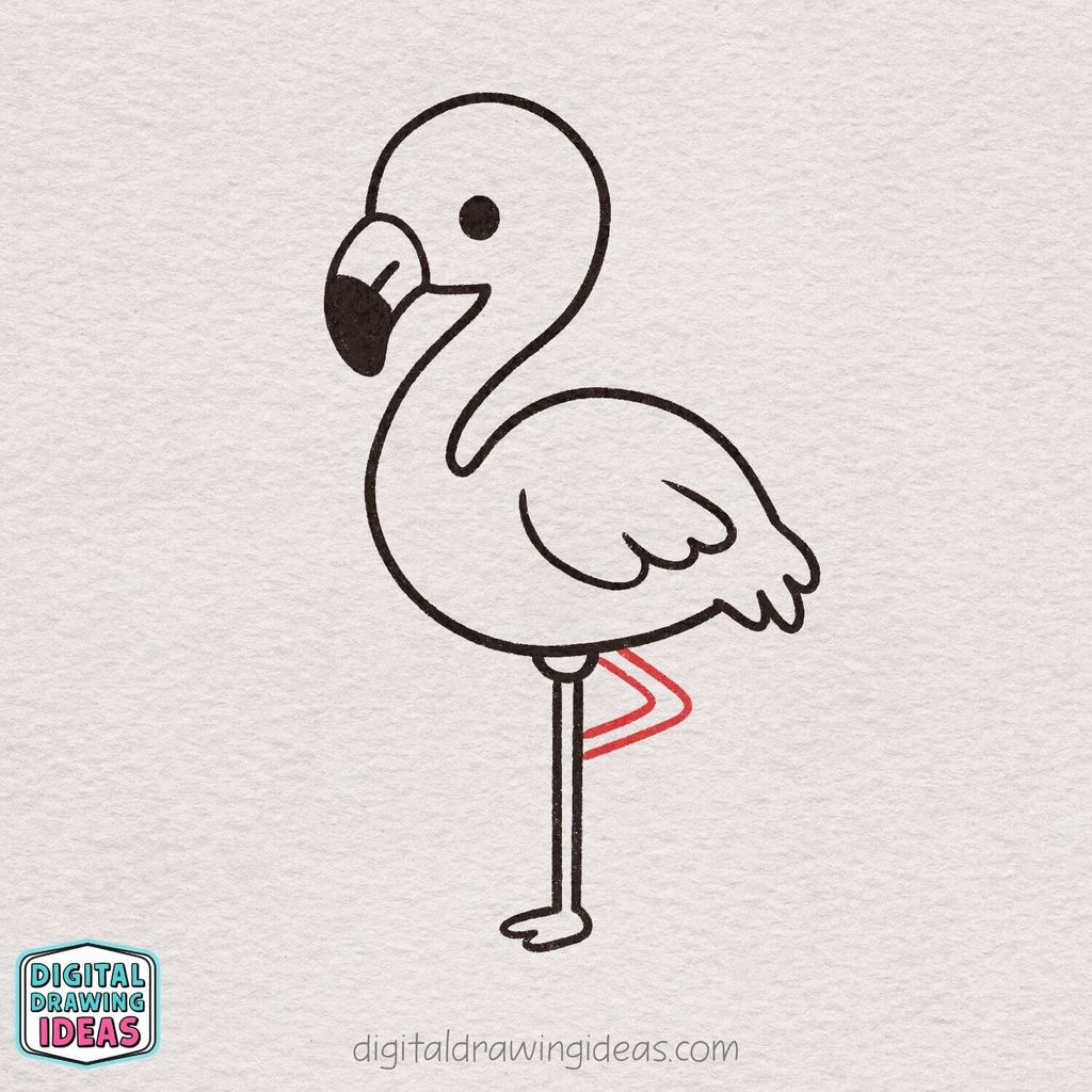 how to draw a flamingo step by step - easy flamingo drawing