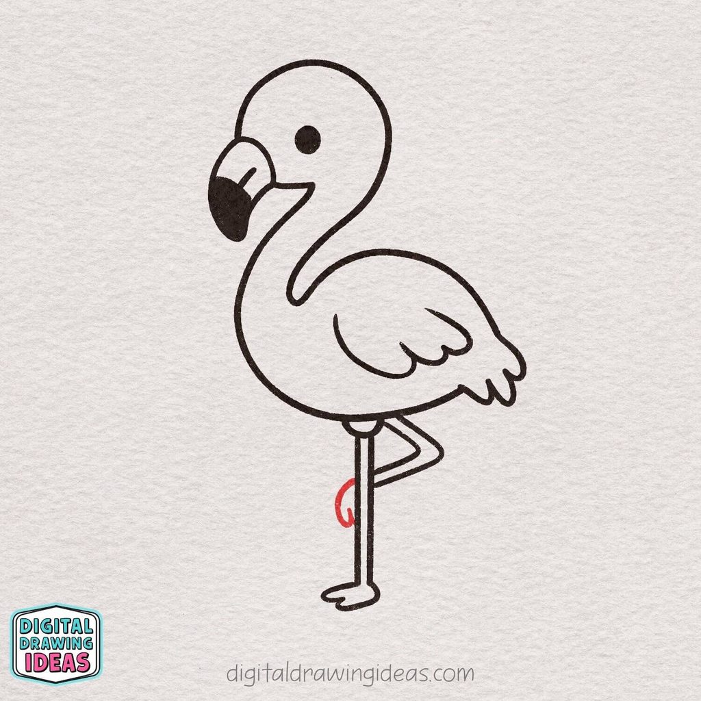 how to draw a flamingo step by step - easy flamingo drawing