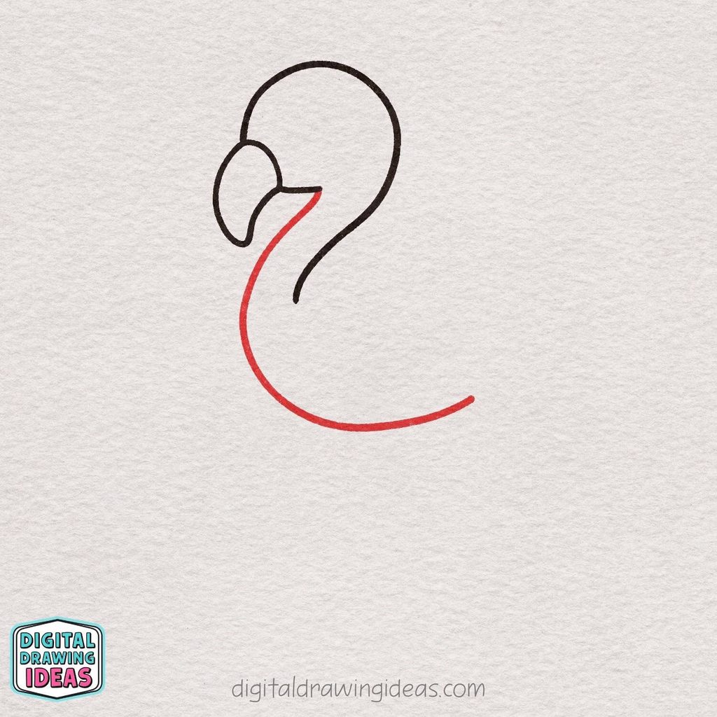 how to draw a flamingo step by step - easy flamingo drawing