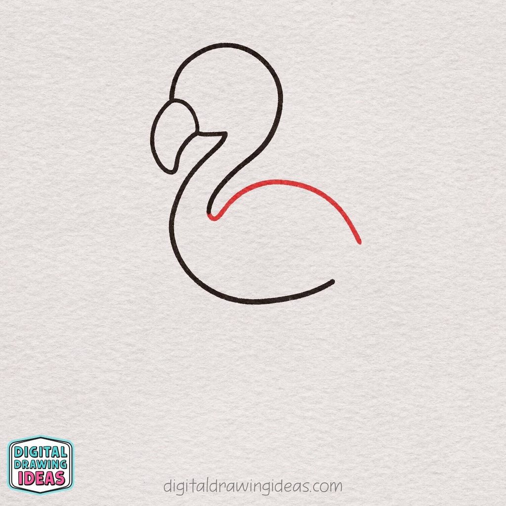 how to draw a flamingo step by step - easy flamingo drawing