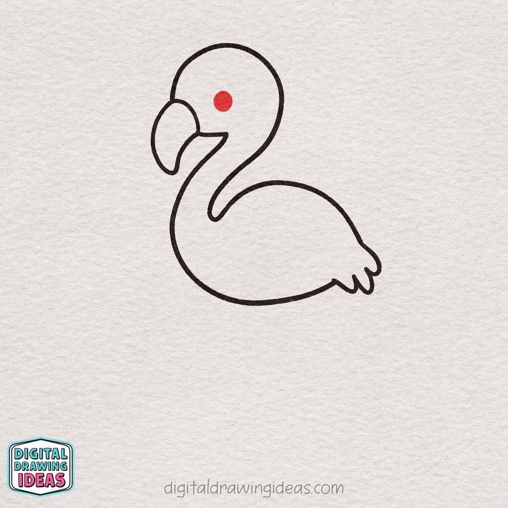 how to draw a flamingo step by step - easy flamingo drawing
