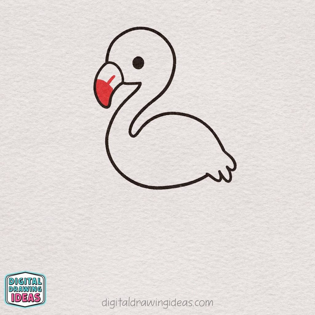 how to draw a flamingo step by step - easy flamingo drawing