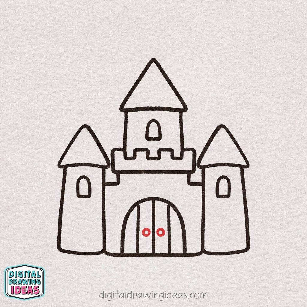 how to draw a castle step by step - easy castle drawing tutorial