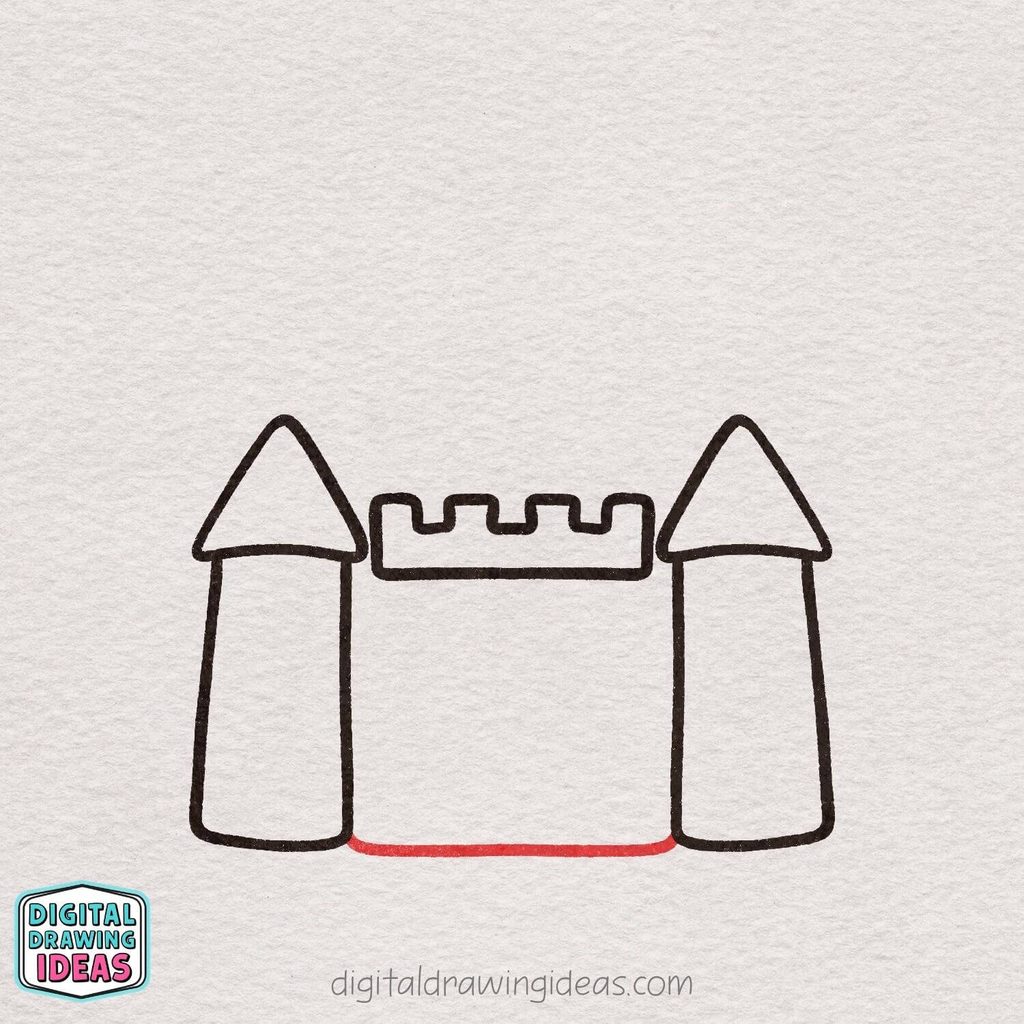 how to draw a castle step by step - easy castle drawing tutorial